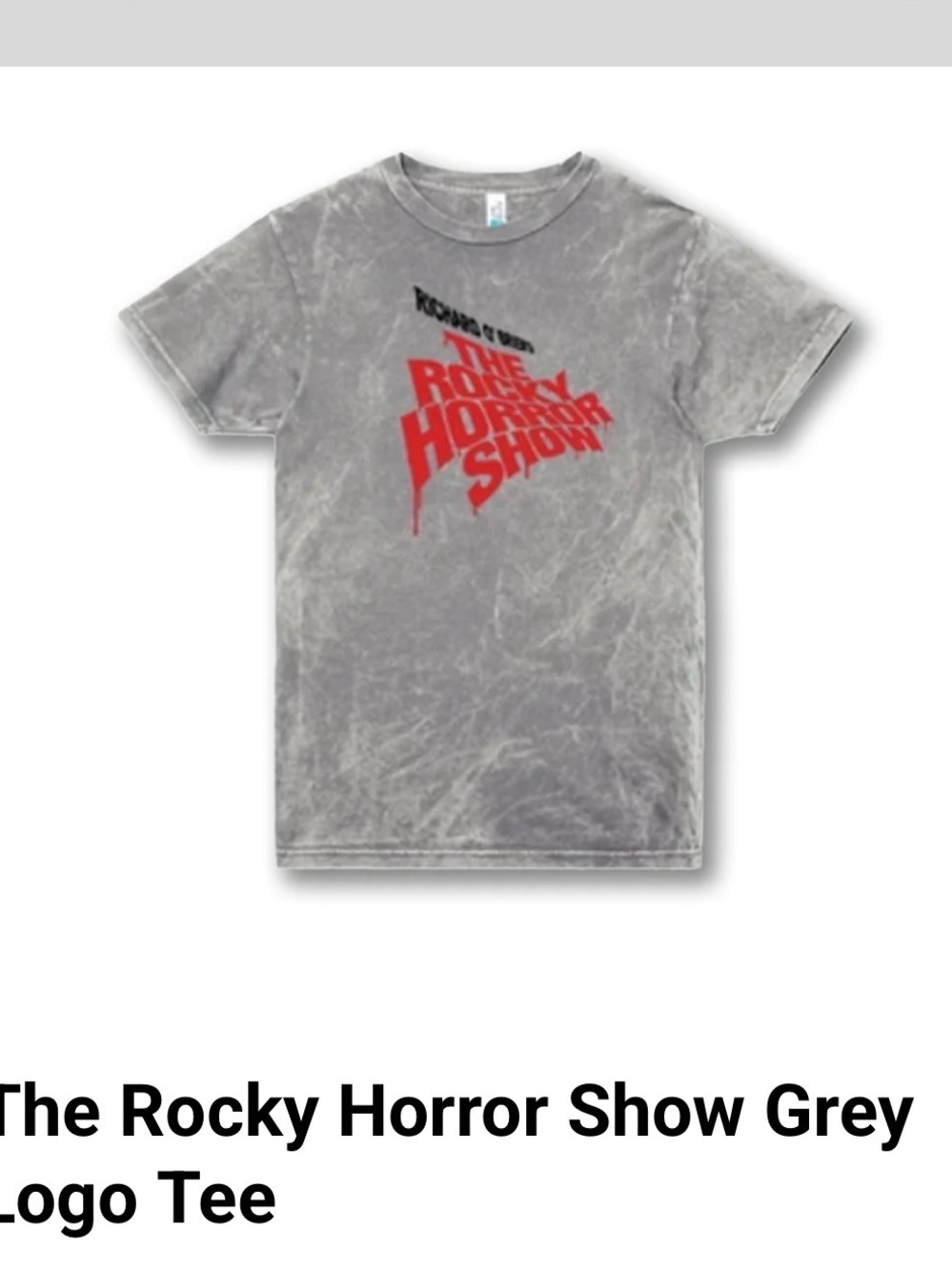 The Rocky Horror Show Grey Logo Tee - Medium